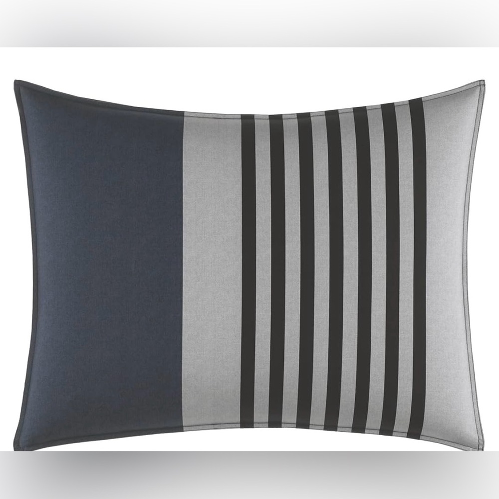 Nautica Rendon Cotton Grey Duvet Cover Set Queen - Picture 3 of 7